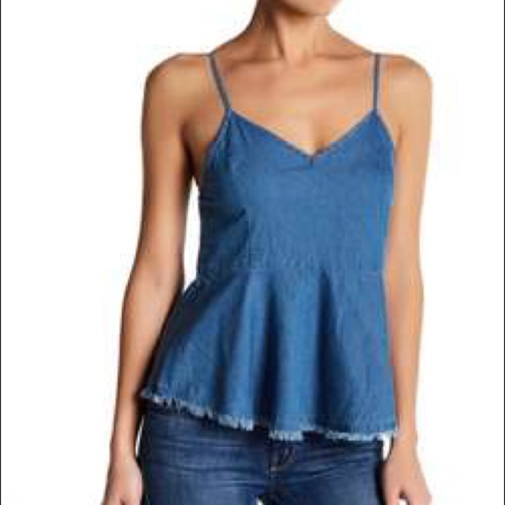 Denim flowy tank
